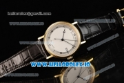 Breguet Classique Japanese Miyota 9015 Automatic Movement Yellow Gold White Dial and Roman Numeral Markers Leather Strap (FF)