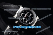 Rolex Daytona Chrono Clone Rolex 4130 Automatic Steel Case with Black Dial Ceramic Bezel and Black Rubber Strap - 1:1 Original (EF)