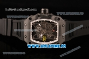 Richard Mille RM35-01 Bubba Watson Tourbillon Manual Winding Carbon Fiber Case with Skeleton Dial and White Dot Markers - White Inner Bezel