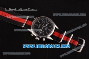 Tag Heuer Carrera Calibre 18 Miyota Quartz Steel Case with Black Dial Stick Markers and Red/Black Nylon Strap