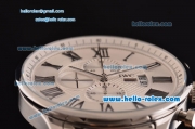 IWC Portuguese Chrono Japanese Miyota OS10 Quartz Stainless Steel Case with Stainless Steel and White Dial Roman Markers