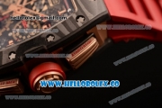 Richard Mille RM 11-02 Swiss Valjoux 7750 Automatic Carbon Fiber Case with Skeleton Dial and Red Rubber Strap - 1:1 Original