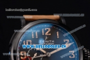 Zenith Pilot Type 20 GMT Asia ST25 Automatic PVD Case with Black Dial Arabic Numeral Markers and Brown Leather Strap