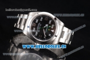 Rolex Oyster Perpetual Air-King Clone Rolex 3131 Automatic Stainless Steel Case/Bracelet with Black Dial and Arabic Numeral Markers (JF)