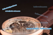 Patek Philippe Skeleton Tourbillon SM Phase Automatic Rose Gold Case Brown Leather Strap