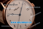 Breguet Classique Miyota 9015 Automatic Rose Gold Case with White Dial and Brown Leather Strap - (AAAF)