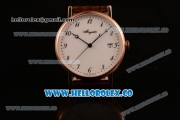 Breguet Classique Miyota 9015 Automatic Rose Gold Case with White Dial and Brown Leather Strap - (AAAF)