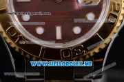 Rolex Yacht-Master 40 Clone Rolex 3135 Automatic Two Tone Case/Bracelet with Green MOP Dial and Dot Markers (BP)