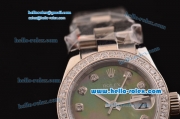 Rolex Datejust Lady 2813 Automatic Steel Case with Grey Mop Dial Diamond Markers and Diamond Bezel ETA Coating