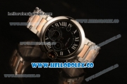 Cartier Ballon Bleu De Chrono Swiss Valjoux 7750 Automatic Two Tone Case with Black Dial and Two Tone Bracelet - (H)