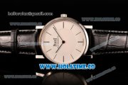 Piaget Altiplano Miyota 9015 Automatic Steel Case with White Dial Black Leather Strap and Stick Markers