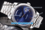 Rolex Day-Date II Swiss ETA 2836 Automatic Stainless Steel Case/Bracelet with Dark Blue Dial and Roman Numeral Markers (BP)