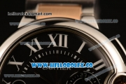 Cartier Ballon Bleu De Chrono Swiss Valjoux 7750 Automatic Two Tone Case with Black Dial and Two Tone Bracelet - (H)