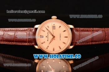 BlancPain Villeret Ultraplate Remontage Automatique Miyota 9015 Automatic Rose Gold Case with Stick Markers and Rose Gold Dial