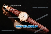 IWC Portuguese Power Reserve Clone IWC 52010 Automatic Rose Gold Case with White Dial and Brown Leather Strap - Arabic Numeral Markers - 1:1 Original