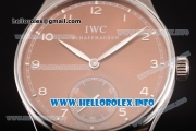 IWC Portuguese Asia 6497 Manual Winding Steel Case with Brown Dial and Arbaic Numeral Markers