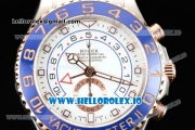 Rolex Yacht-Master Chrono Clone Rolex 4130 Automatic Movement Rose Gold White Dial and Dots Markers Rose Gold Bracelet (JF)