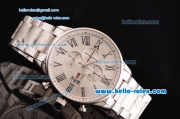 IWC Portuguese Chrono Japanese Miyota OS10 Quartz Stainless Steel Case with Stainless Steel and White Dial Roman Markers