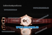 Patek Philippe Calatrava Tourbillon Swiss ETA 2824 Automatic Rose Gold Case with Diamonds Markers and White Dial