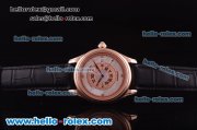 MontBlanc Swiss 2824 Automatic Rose Gold Case with Blue White MOP Dial and Black Leather Strap