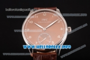 IWC Portuguese Asia 6497 Manual Winding Steel Case with Brown Dial and Arbaic Numeral Markers