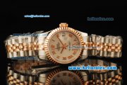 Rolex Datejust Automatic Movement ETA Coating Case with White Dial and Rose Gold Bezel