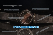 Hublot Classic Fusion 9015 Auto PVD Case with Black Dial PVD Bezel and Black Leather Strap