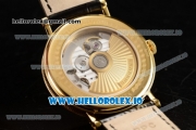 Breguet Classique Japanese Miyota 9015 Automatic Movement Yellow Gold White Dial and Roman Numeral Markers Leather Strap (FF)