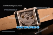 Cariter Tank MC Swiss ETA 2824 Automatic Steel Case with White Dial Diamonds Bezel and Roman Numeral Markers