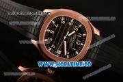 Patek Philippe Aquanaut Miyota 9015 Automatic Rose Gold Case with Black Dial and Arabic Numeral Markers (BP)