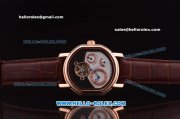 Bvlgari Daniel Roth Power Reserve Tourbillon Automatic Rose Gold Case with Black/White Dial and Brown Leather Strap