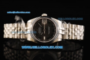 Rolex Datejust Automatic Movement Full Steel with Chocolate Dial and Green Roman Numerals-Lady Model