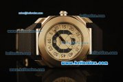 Bvlgari Automatic Steel Case with Beige Dial and One Subdial-Black Rubber Strap