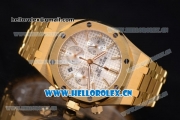 Audemars Piguet Royal Oak Chronograph Swiss Valjoux 7750 Automatic Yellow Gold Case/Bracelet with White Dial Stick Markers (EF)