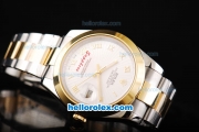 Rolex Datejust II Oyster Perpetual Automatic Movement Two Tone with Gold Bezel-White Dial and Gold Roman Markers