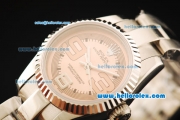 Rolex Oyster Perpetual Automatic Movement Full Steel with ETA Coating Case with Orange Dial-Arabic Numerals