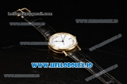 Breguet Classique Japanese Miyota 9015 Automatic Movement Yellow Gold White Dial and Roman Numeral Markers Leather Strap (FF)