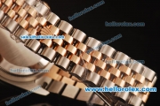 Rolex Datejust Swiss ETA 2836 Automatic Full Steel Case with Rose Gold/Diamond Bezel and White MOP Dial-Two Tone Strap