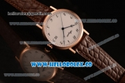 Breguet Classique Miyota 9015 Automatic Rose Gold Case with White Dial and Brown Leather Strap - (AAAF)