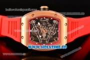 Richard Mille RM 038 Asia Automatic Rose Gold Case with Skeleton Dial and Red Rubber Strap