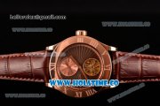 Corum Heritage Romvlvs Two Time Zone Tourbillon Asia Automatic Rose Gold Case with Brown Dial and Roman Numeral Markers