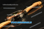 U-Boat Chimera Chronograph OS10 Quartz With Rose Gold Bezel and Black Case Brown Leather Yellow Marker