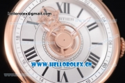 Cartier Rotonde de Cartier Astrotourbillon Asia 2813 Automatic Rose Gold Case with Silver Dial Roman Numeral Markers and Brown Leather Strap