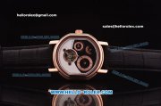 Bvlgari Daniel Roth Power Reserve Tourbillon Automatic Rose Gold Case with Black/White Dial and Black Leather Strap