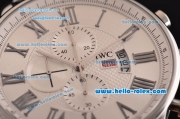 IWC Portuguese Chrono Japanese Miyota OS10 Quartz Stainless Steel Case with Stainless Steel and White Dial Roman Markers