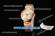 Cartier Ballon Bleu De Medium Swiss ETA 2671 Automatic Rose Gold Case Silver Dial Roman Numeral Markers and Rose Gold Bracelet - 1:1 Original