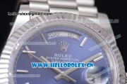 Rolex Day-Date II Swiss ETA 2836 Automatic Stainless Steel Case/Bracelet with Dark Blue Dial and Roman Numeral Markers (BP)