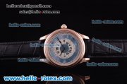 MontBlanc Swiss 2824 Automatic Rose Gold Case with Blue MOP Dial and Black Leather Strap