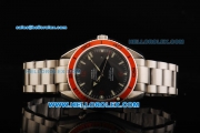 Omega Seamaster Automatic Movement with Black Dial and red Bezel