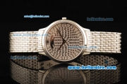 Vacheron Constantin Patrimony Swiss Quartz Movement Full Steel with Diamond Dial and Stick Markers